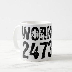 Uitstekende en gekraste tekst Werkout 247365 zwart Koffiemok