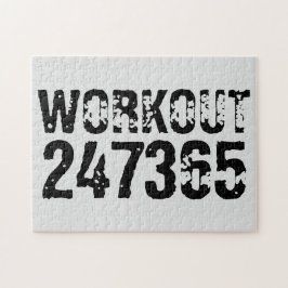 Uitstekende en gekraste tekst Werkout 247365 zwart Legpuzzel