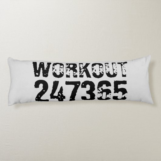 Uitstekende en gekraste tekst Werkout 247365 zwart Lichaamskussen (Achterkant)