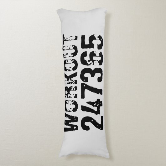 Uitstekende en gekraste tekst Werkout 247365 zwart Lichaamskussen (Voorkant Verticaal)