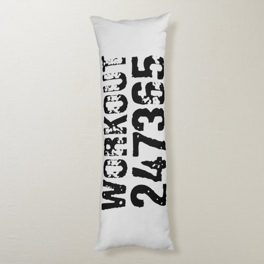 Uitstekende en gekraste tekst Werkout 247365 zwart Lichaamskussen (Achterkant (Verticaal))
