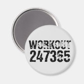 Uitstekende en gekraste tekst Werkout 247365 zwart Magneet (Voorkant / Achterkant)