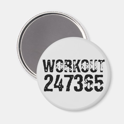 Uitstekende en gekraste tekst Werkout 247365 zwart Magneet (Voorkant / Achterkant)