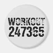 Uitstekende en gekraste tekst Werkout 247365 zwart Magneet (Voorkant)