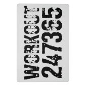 Uitstekende en gekraste tekst Werkout 247365 zwart Mini Klembord (Achterkant)