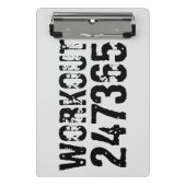 Uitstekende en gekraste tekst Werkout 247365 zwart Mini Klembord (Voorkant)