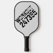 Uitstekende en gekraste tekst Werkout 247365 zwart Pickleball Paddle (Voorkant)
