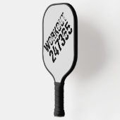 Uitstekende en gekraste tekst Werkout 247365 zwart Pickleball Paddle (Links)