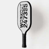 Uitstekende en gekraste tekst Werkout 247365 zwart Pickleball Paddle (Links)