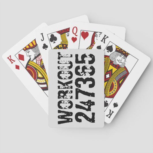 Uitstekende en gekraste tekst Werkout 247365 zwart Pokerkaarten (Achterkant)