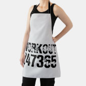 Uitstekende en gekraste tekst Werkout 247365 zwart Schort (Insitu)