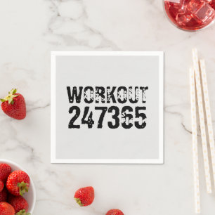 Uitstekende en gekraste tekst Werkout 247365 zwart Servet