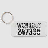 Uitstekende en gekraste tekst Werkout 247365 zwart Sleutelhanger (Achterkant)