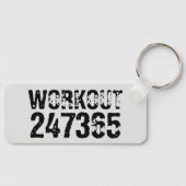 Uitstekende en gekraste tekst Werkout 247365 zwart Sleutelhanger (Voorkant)