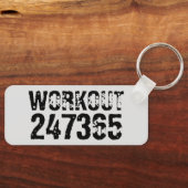 Uitstekende en gekraste tekst Werkout 247365 zwart Sleutelhanger (Voorkant)