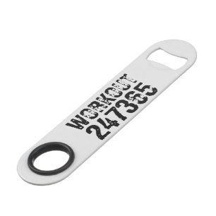 Uitstekende en gekraste tekst Werkout 247365 zwart Speed Flessenopener