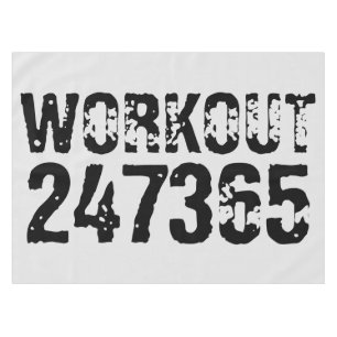 Uitstekende en gekraste tekst Werkout 247365 zwart Tafelkleed