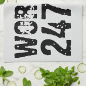 Uitstekende en gekraste tekst Werkout 247365 zwart Theedoek (Gevouwen)