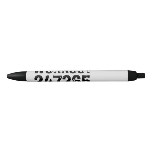 Uitstekende en gekraste tekst Werkout 247365 zwart Zwarte Inkt Pen (Voorkant)