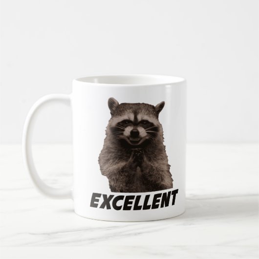 Uitstekende 'Evil Plotting Raccoon' Koffiemok (Links)
