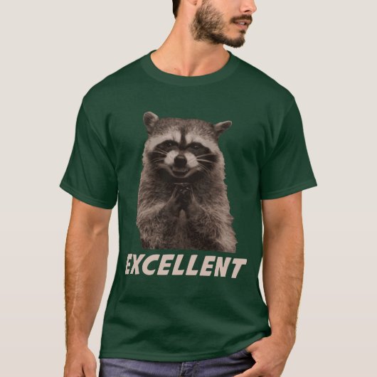 Uitstekende 'Evil Plotting Raccoon' T-shirt (Voorkant)