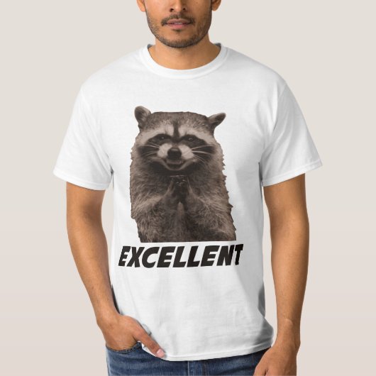 Uitstekende 'Evil Plotting Raccoon' T-shirt (Voorkant)