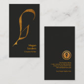 Uitstekende Faux Gold Feather Pen Creative Writer Visitekaartje (Voorkant / Achterkant)