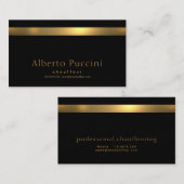 Uitstekende Faux Gold Stripe Retro Style Chauffeur Visitekaartje (Voorkant / Achterkant)