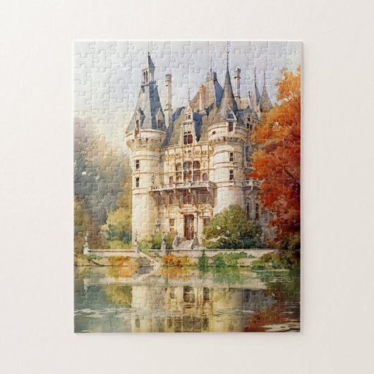 Uitstekende Franse Castle Waterverf puzzel (Verticaal)