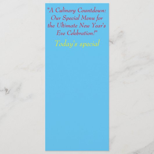 "Uitstekende Fusion Delights: op maat gemaakte men Menu (Voorkant)