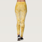 Uitstekende gele marmeren kleurendruk leggings (Achterkant)