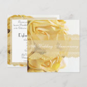 Uitstekende Gele Rozen Huwelijksjubileum Feest Kaart (Voorkant / Achterkant)