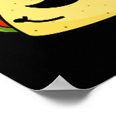 Uitstekende, gemiddelde schenkende Taco Pun Dark B Poster (Hoek)