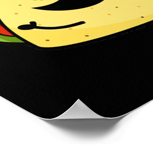 Uitstekende, gemiddelde schenkende Taco Pun Dark B Poster (Hoek)