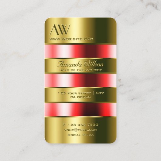 Uitstekende Gold Glass kan rode vloeistoffen en In Visitekaartje (Achterkant)