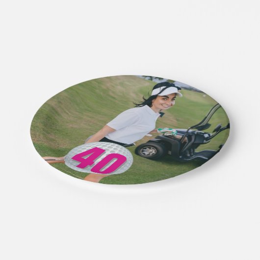 Uitstekende Golf Lady Party Papieren Bordje (Gekanteld)
