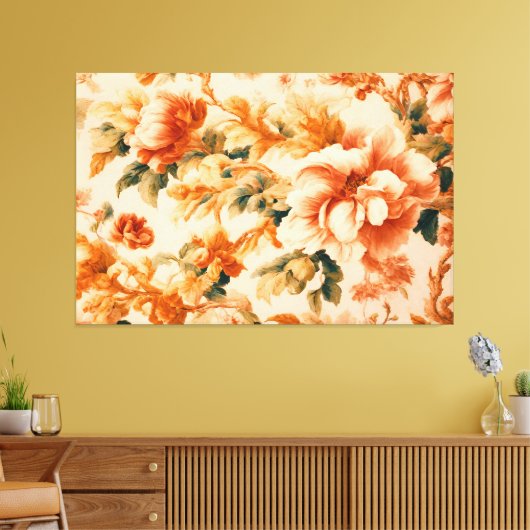 Uitstekende goudbruine bloemblaadjes canvas afdruk (Insitu (Woonkamer))