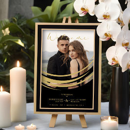 Uitstekende gouden Abstracte geometrische vormfoto Poster