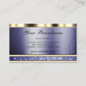 Uitstekende gouden blauwe mousserende glitter met  visitekaartje (Achterkant)