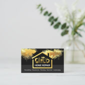 Uitstekende Gouden Home Paint Splatter Visitekaartje (Staand voorkant)