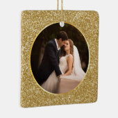 Uitstekende gouden juweel facet foto eerste Kerstm Keramisch Ornament (Rechts)