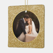 Uitstekende gouden juweel facet foto eerste Kerstm Keramisch Ornament (Links)