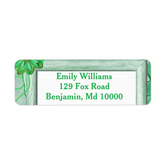 Uitstekende groene bloemen etiket (Voorkant)