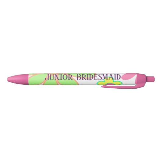 Uitstekende groene Floral Junior Bridesmaid Zwarte Inkt Pen (Bodem)