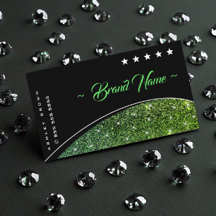 Uitstekende Groene Glitterde Sterren Modern Visitekaartje