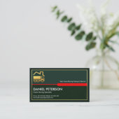 Uitstekende groene lagen Gold Lijst Home Movement Visitekaartje (Staand voorkant)