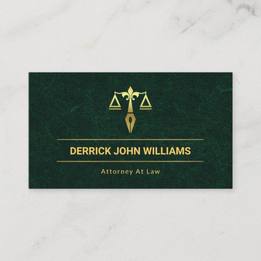 Uitstekende groene marmer Grunge Texture Lawyer Visitekaartje (Voorkant)