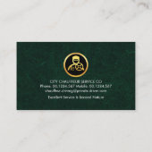 Uitstekende groene marmeren textuur chauffeur visitekaartje (Achterkant)