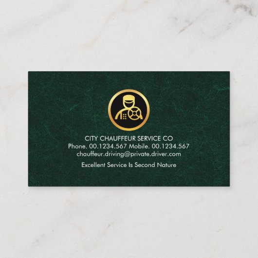Uitstekende groene marmeren textuur chauffeur visitekaartje (Achterkant)