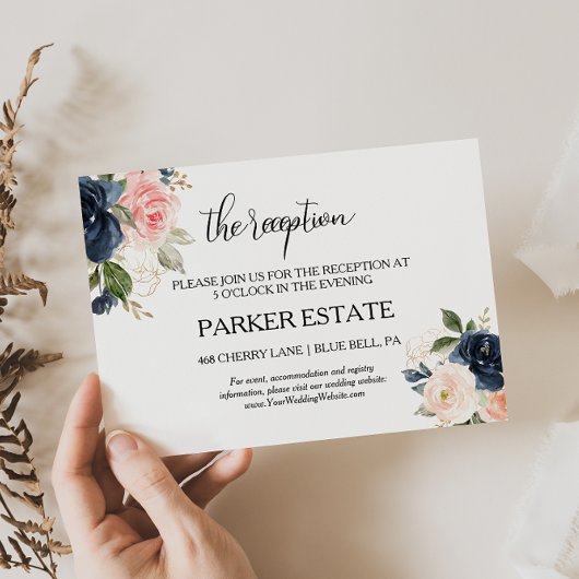 Uitstekende Herfst Bloemen Bruiloft Receptie Kaart